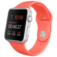 Apple Watch Sport 42mm Silver Aluminum with Pink Sport Band (140–210mm) (MJ3R2)