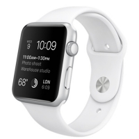 Apple Watch Sport 42mm Silver Aluminum with White Sport Band (140–210mm) (MJ3N2)